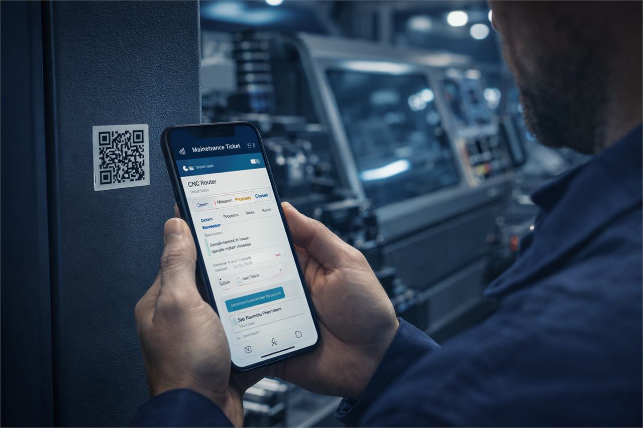 QR kod ile bakım talebi açan teknik servis personeli